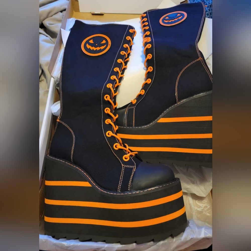SOLD Y.R.U. Jack O lantern detention boots